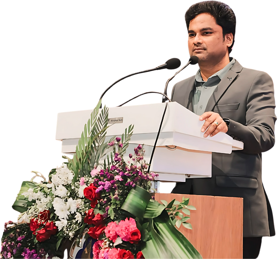 CA R K Sangu speaking at a professional event